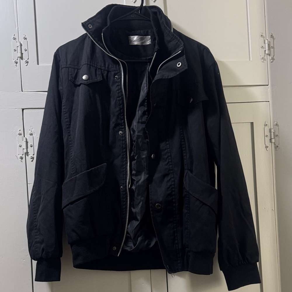 Men's Classic Black Military Jacket